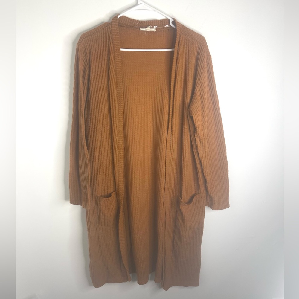 Another reason Elegant orange Open Front Cardigan